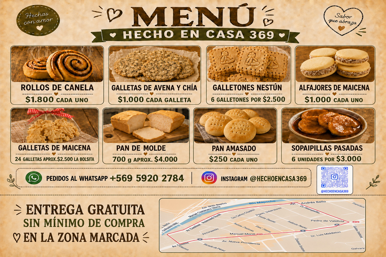 Menú actual de Hecho en Casa 369 — página 1