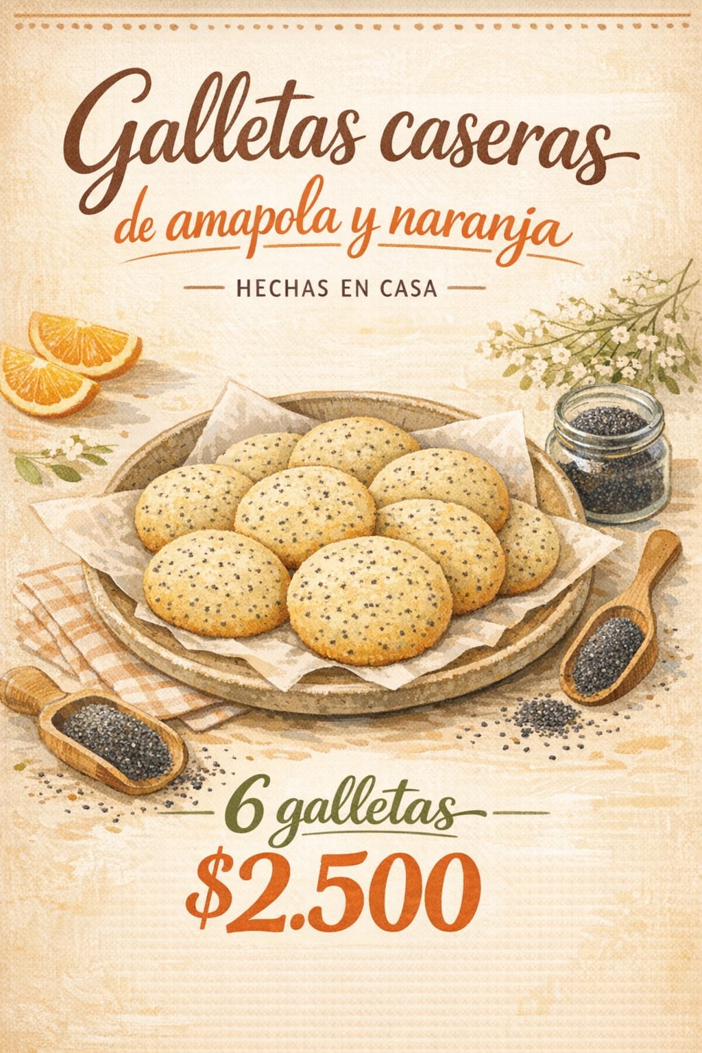 Galletas de Amapola y Naranja