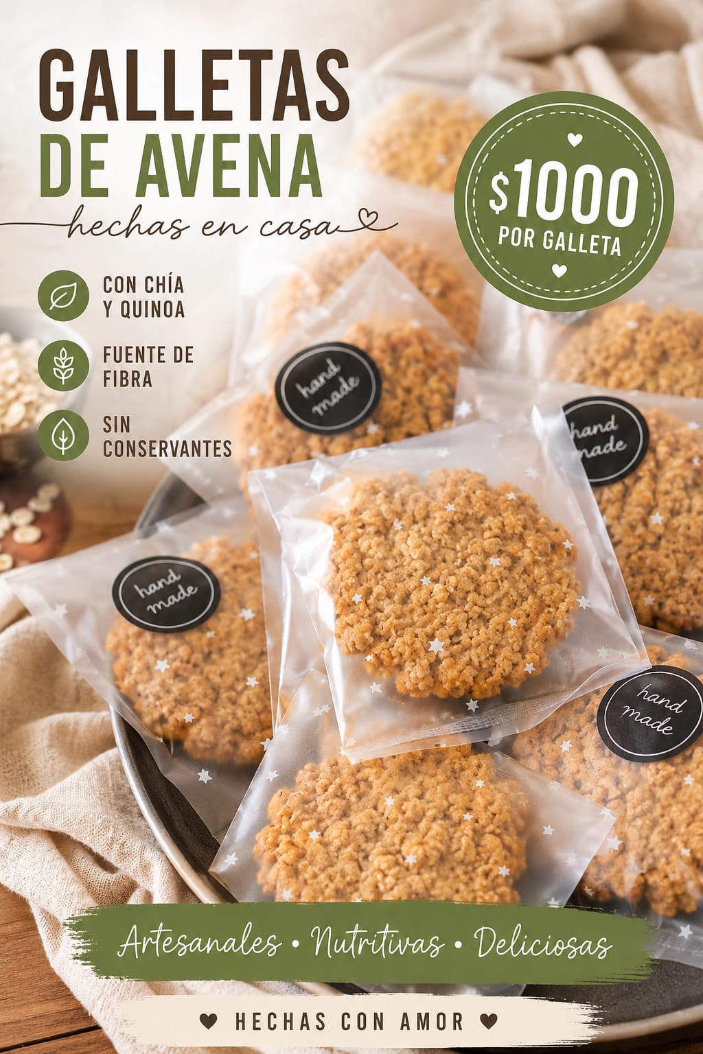 Galletas de Avena y Chía